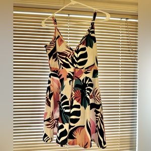 Patterned, beach style mini dress